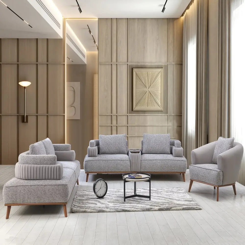 LEON MÜZİK SİSTEMLİ KOLTUK TAKIMI ( 4+3+1+1 )